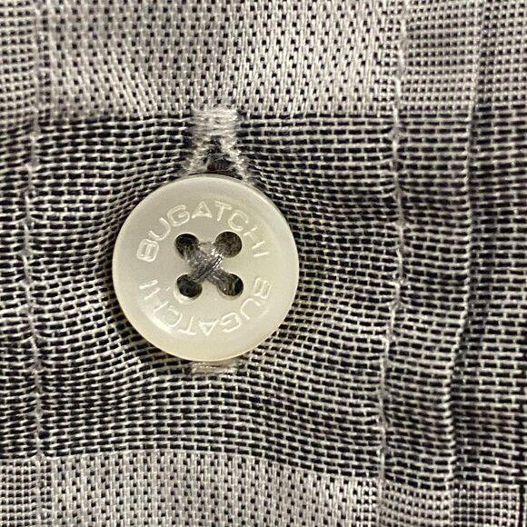 Bugatchi Gray Plaid Long Sleeve Button Up Shirt Men's Size XL - Picture 2 of 10